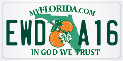 FL license plate EWDA16