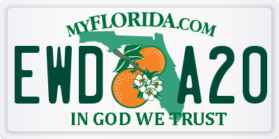 FL license plate EWDA20