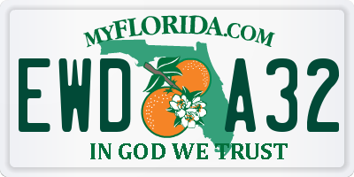 FL license plate EWDA32