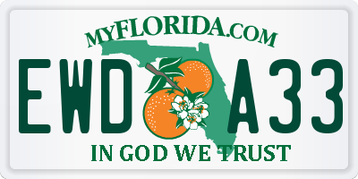 FL license plate EWDA33