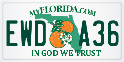 FL license plate EWDA36