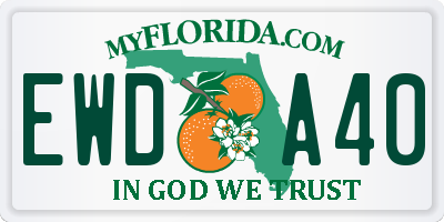 FL license plate EWDA40
