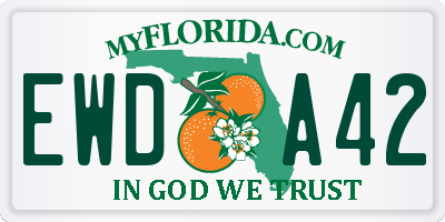 FL license plate EWDA42