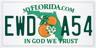 FL license plate EWDA54