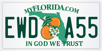 FL license plate EWDA55