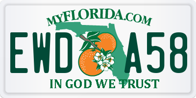 FL license plate EWDA58