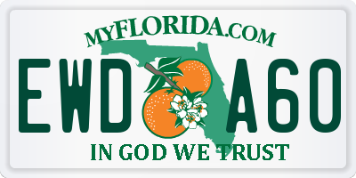FL license plate EWDA60