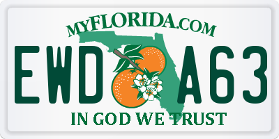 FL license plate EWDA63