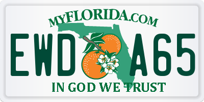 FL license plate EWDA65