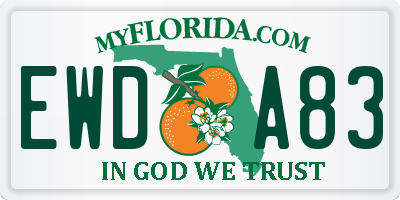 FL license plate EWDA83