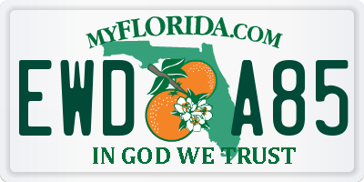 FL license plate EWDA85