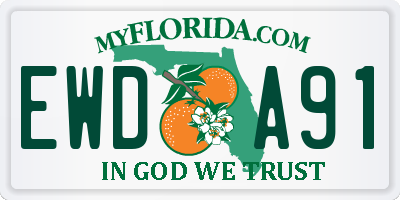 FL license plate EWDA91
