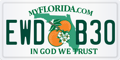 FL license plate EWDB30