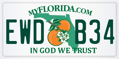 FL license plate EWDB34