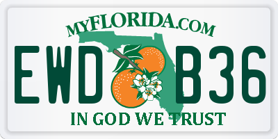 FL license plate EWDB36