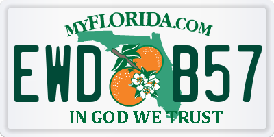 FL license plate EWDB57