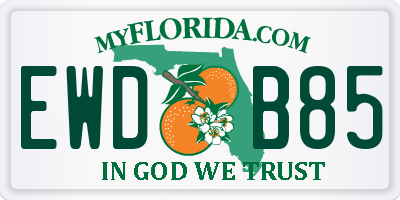 FL license plate EWDB85