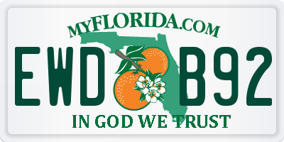 FL license plate EWDB92