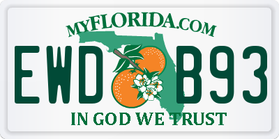 FL license plate EWDB93