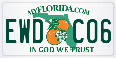 FL license plate EWDC06