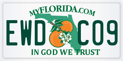 FL license plate EWDC09