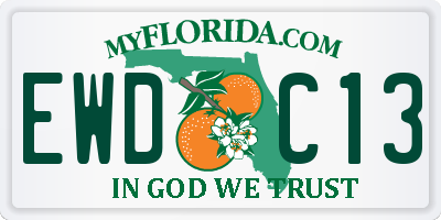 FL license plate EWDC13