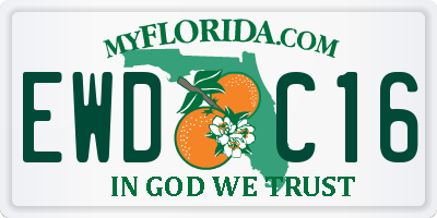 FL license plate EWDC16