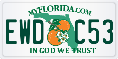 FL license plate EWDC53