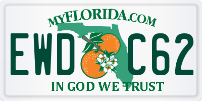 FL license plate EWDC62