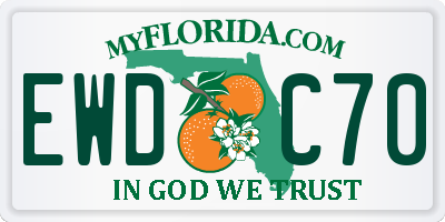 FL license plate EWDC70