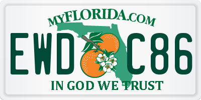 FL license plate EWDC86