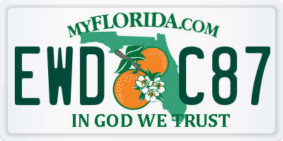 FL license plate EWDC87