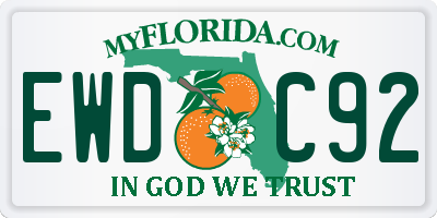 FL license plate EWDC92