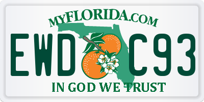 FL license plate EWDC93