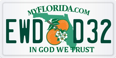 FL license plate EWDD32