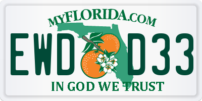 FL license plate EWDD33