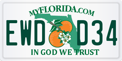 FL license plate EWDD34