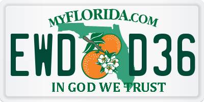 FL license plate EWDD36