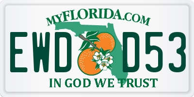 FL license plate EWDD53