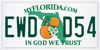 FL license plate EWDD54