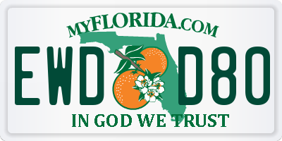 FL license plate EWDD80