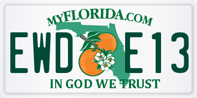 FL license plate EWDE13