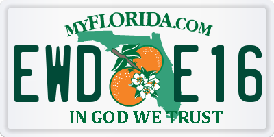 FL license plate EWDE16