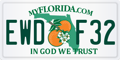 FL license plate EWDF32