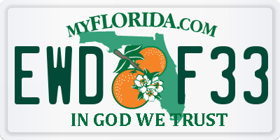 FL license plate EWDF33