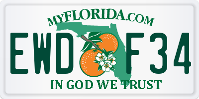 FL license plate EWDF34