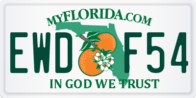 FL license plate EWDF54