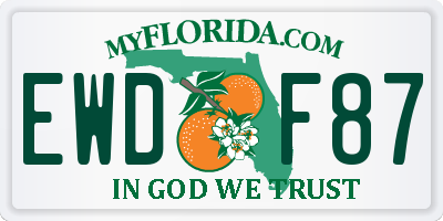 FL license plate EWDF87