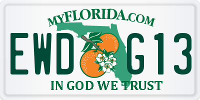 FL license plate EWDG13