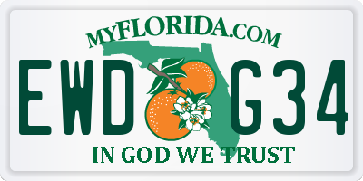 FL license plate EWDG34